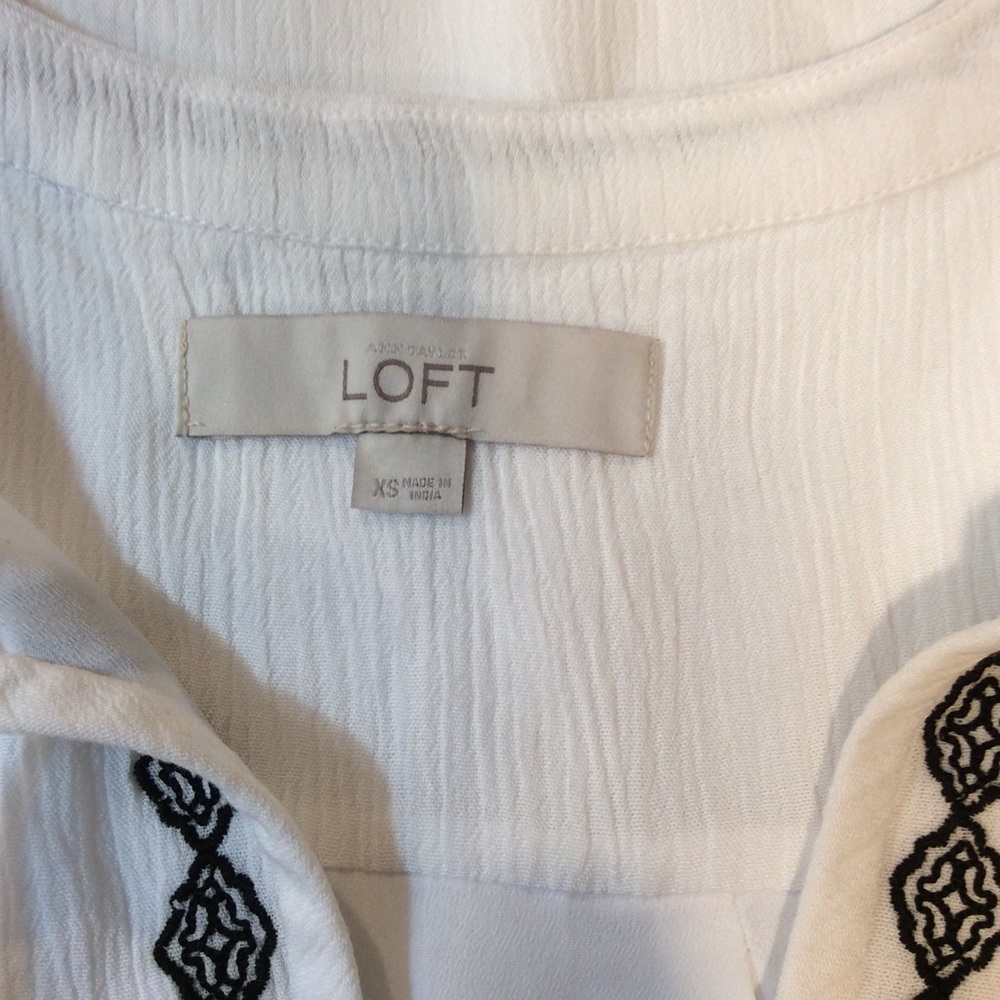 Loft Sleeveless White Boho Dress